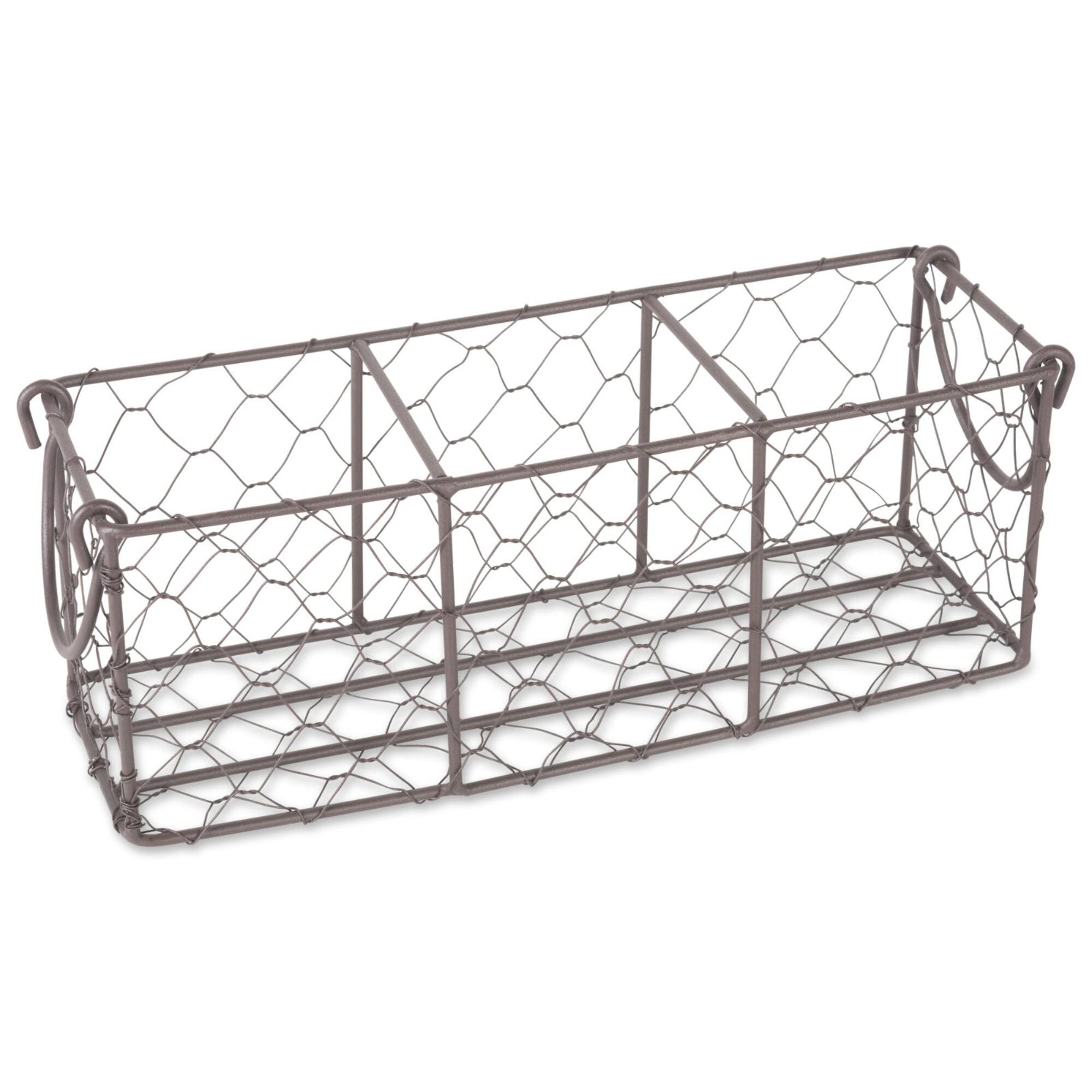 DII® Rustic Chicken Wire Flatware Caddy with Clear Jars